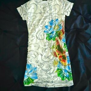 Ed Hardy Floral and Fish Print Dress
